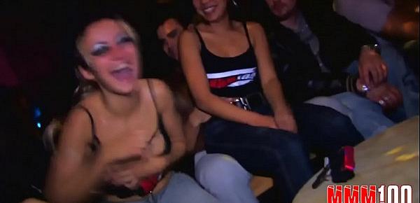 Hot girls going crazy , naked and sucking dicks in public bar